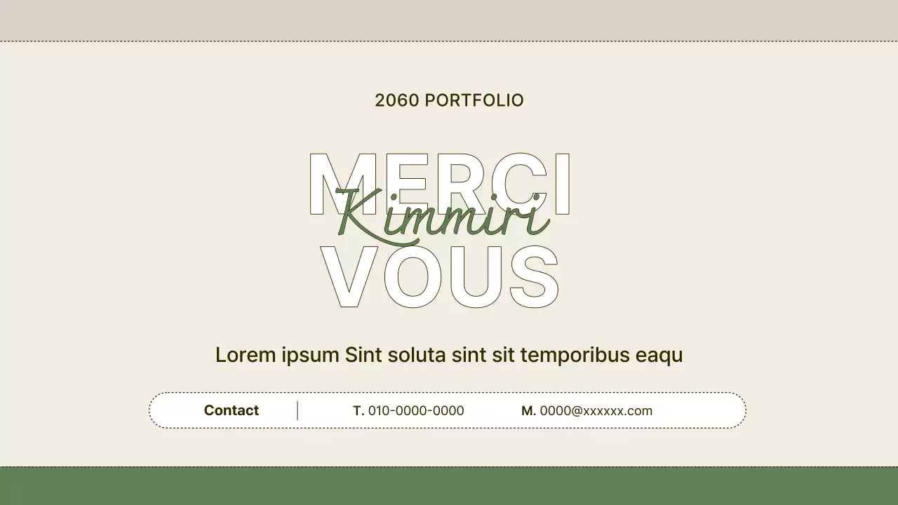 Abstrait et beige Portefeuille simple et facile à présenter