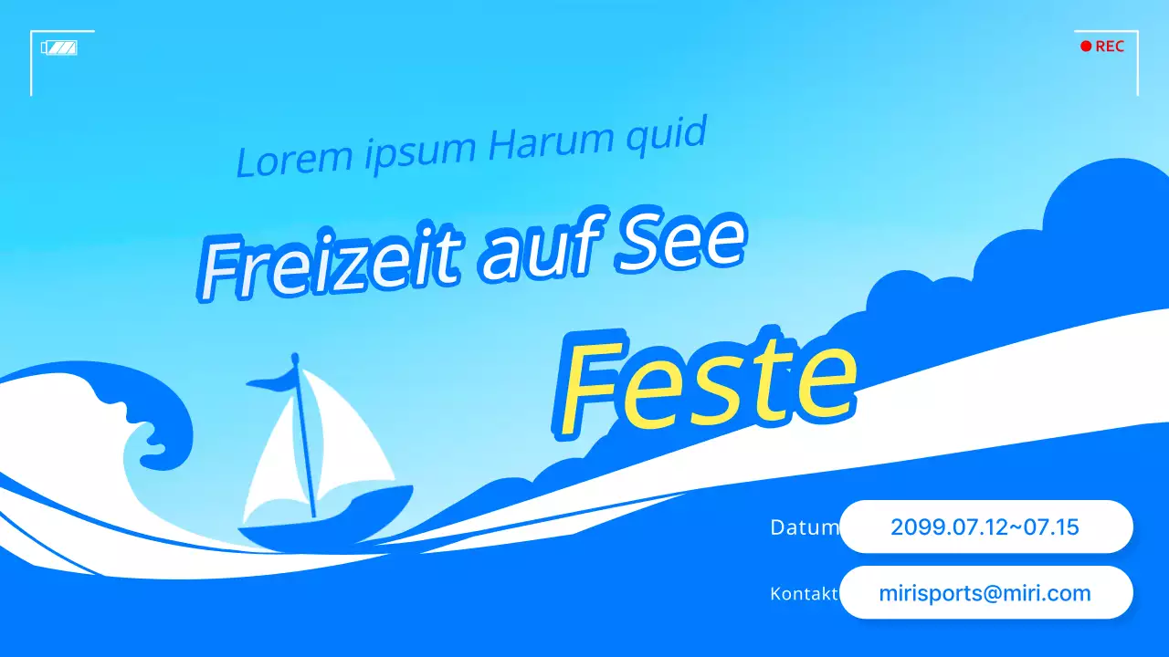 Förderung eines einfachen blau-gelben maritimen Freizeitfestes