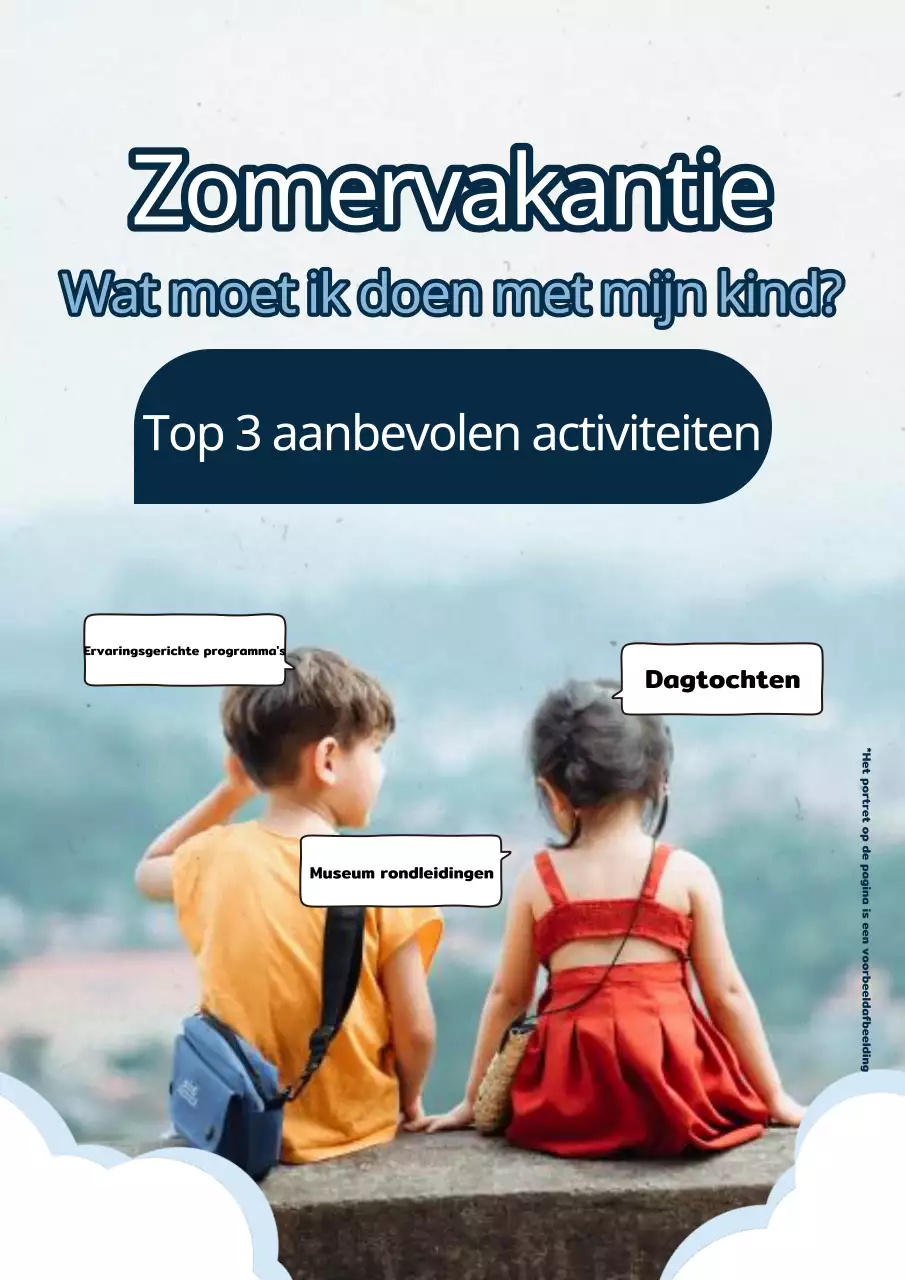Eenvoudige zomeractiviteiten in lichtblauw en wit