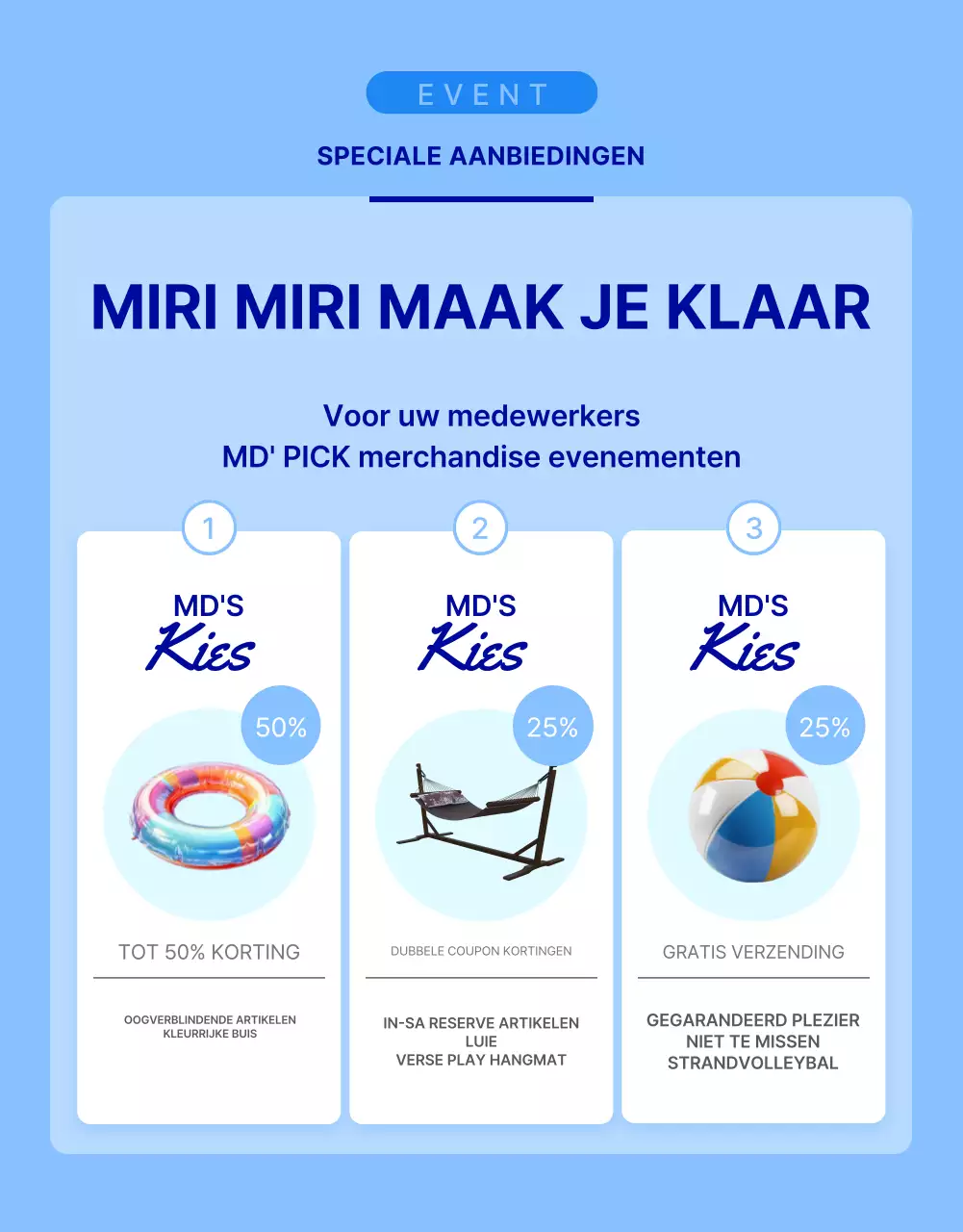 Een gids voor een eenvoudige verzameling blauwe en lichtblauwe zomeraccessoires voor water