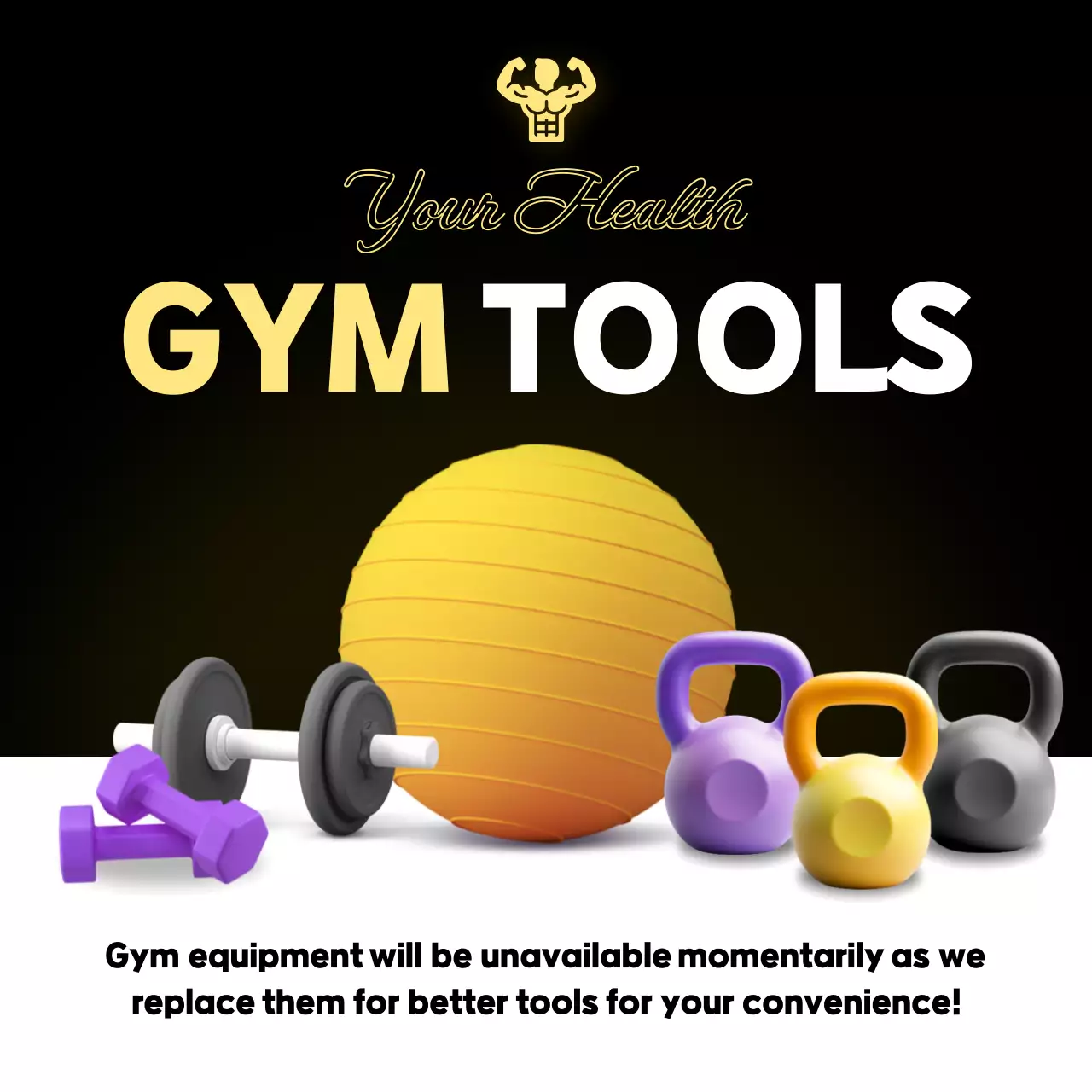 Announcing the replacement of the yellow, simple exercise machines