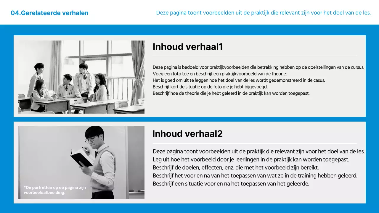 Een eenvoudige syllabus voor een blauw en grijs trainingsprogramma