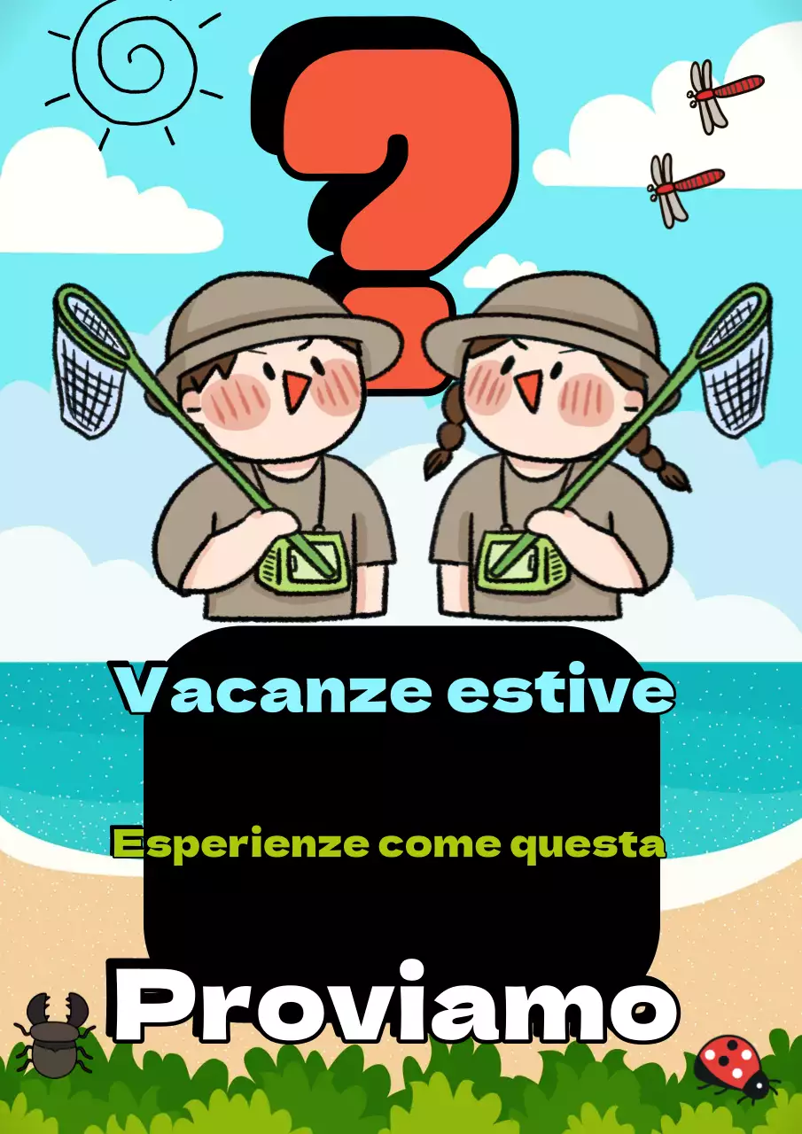 Promuovere un'esperienza di vacanza estiva pop-art in azzurro e rosso