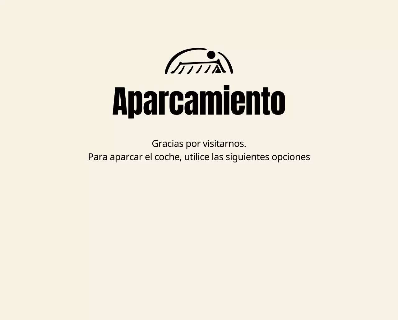 Logotipo de un restaurante coreano e instrucciones para aparcar