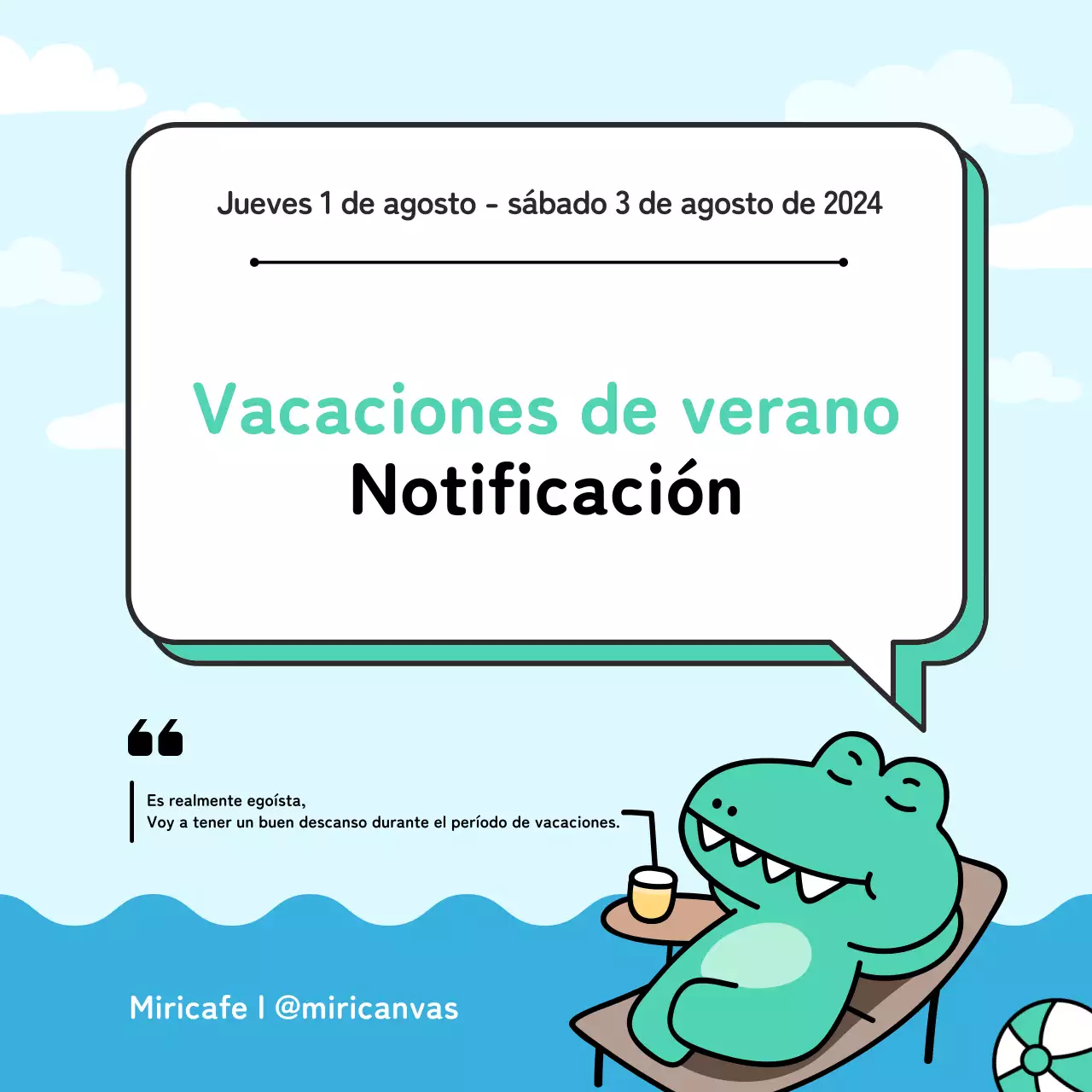Guía de vacaciones de verano en verde y azul