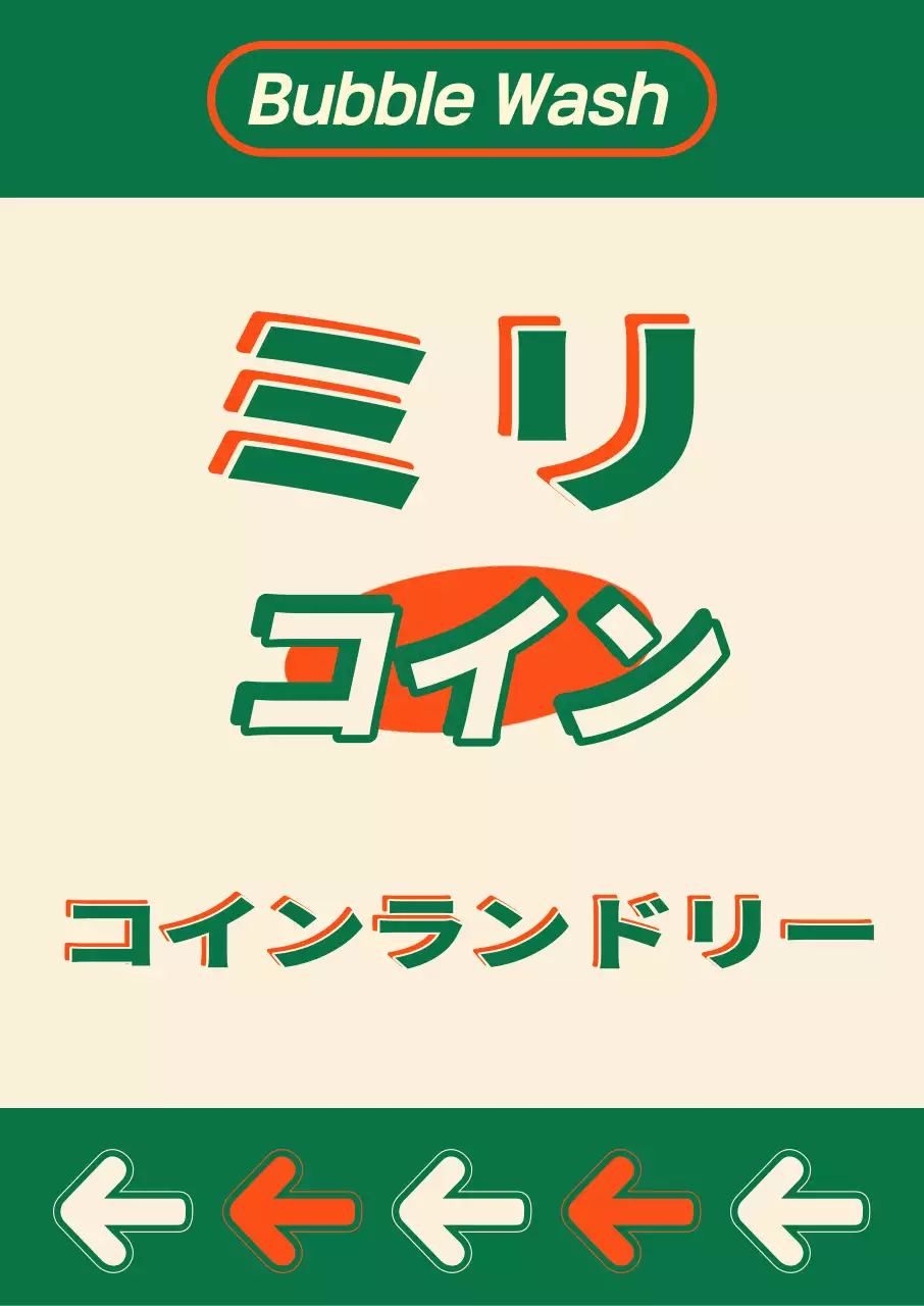 アメリカンヴィンテージスタイルのコインランドリーポスター