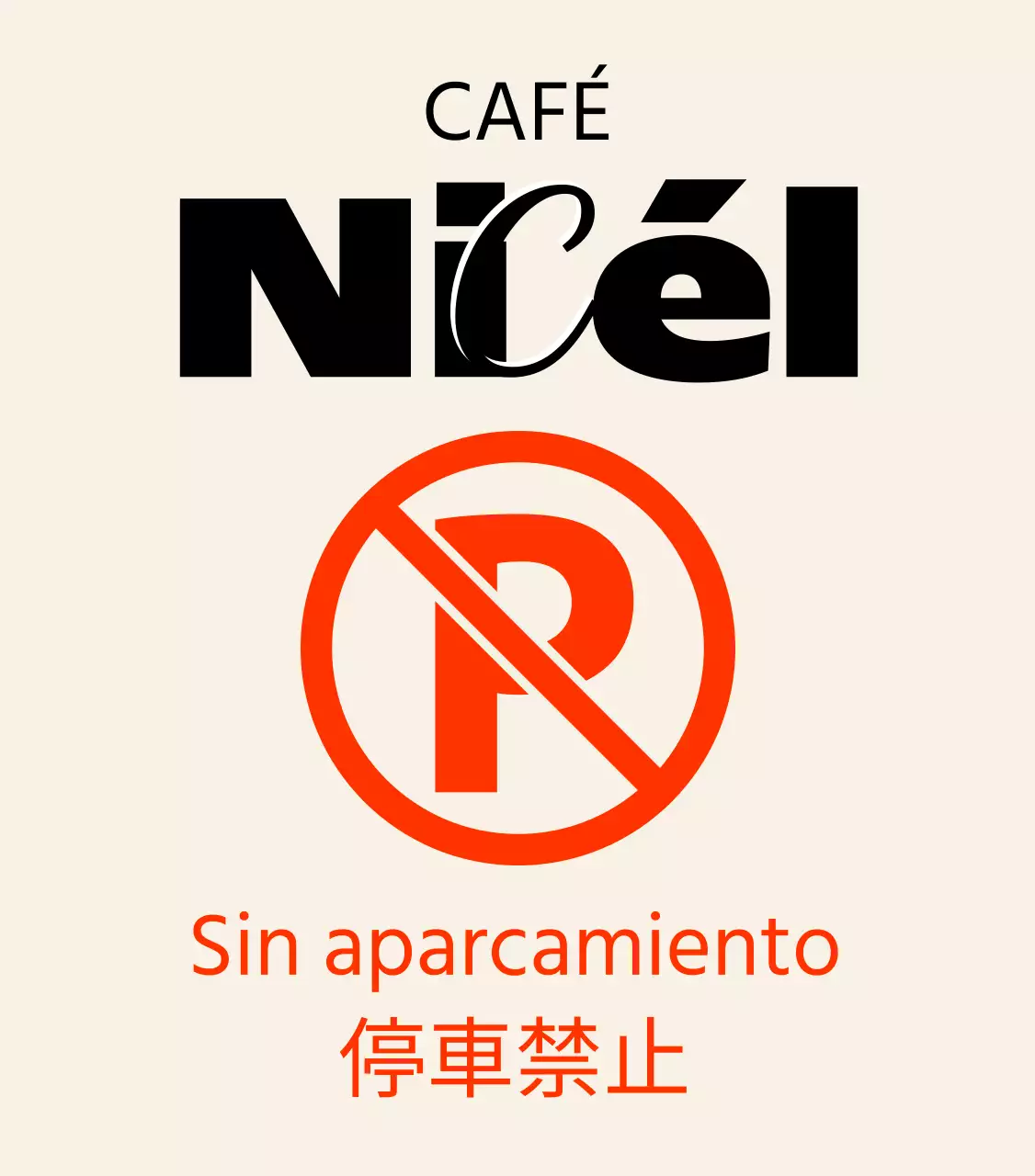 Sin señalización de aparcamiento en una cafetería moderna y a la última