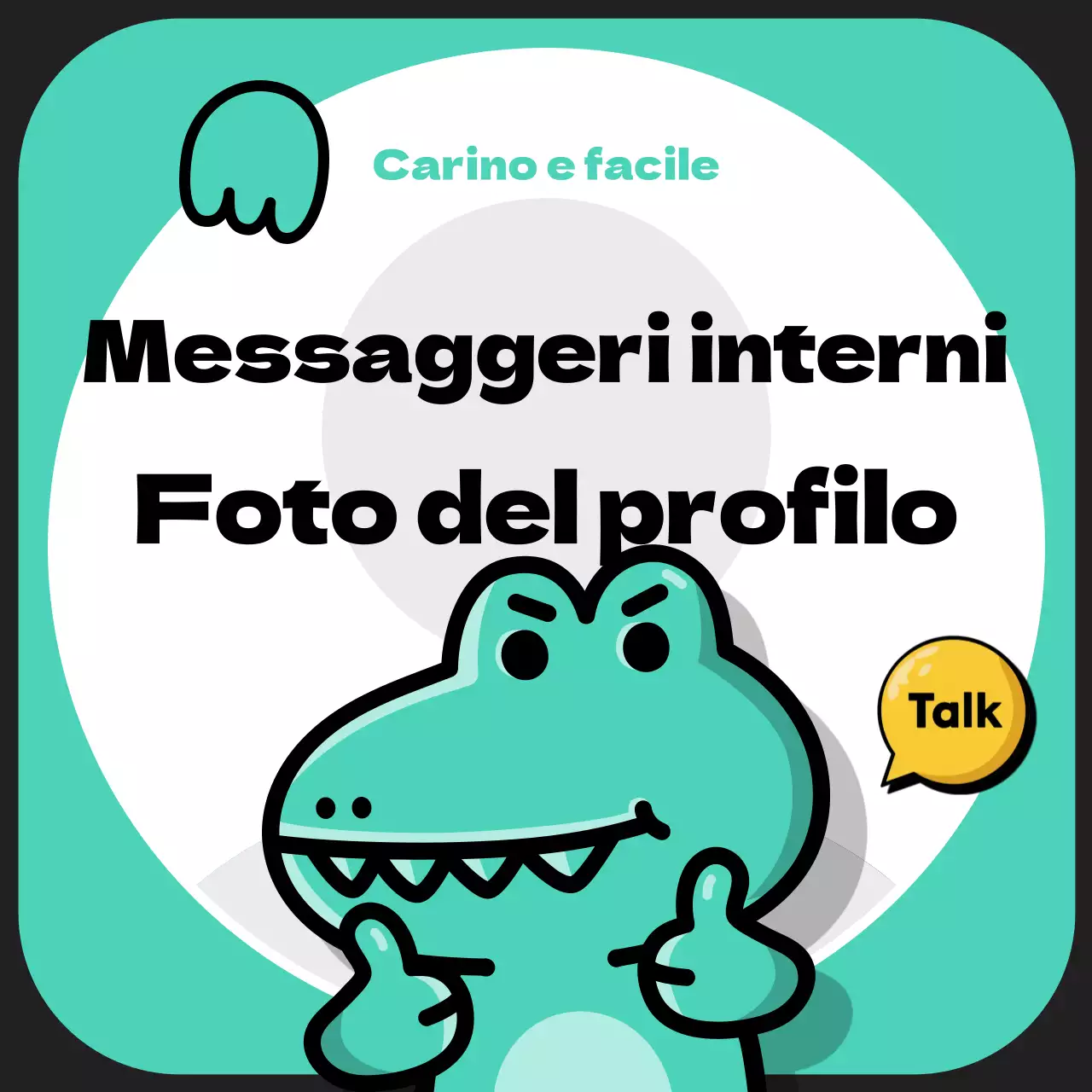 Annunci di profilo messenger pop art menta e nero