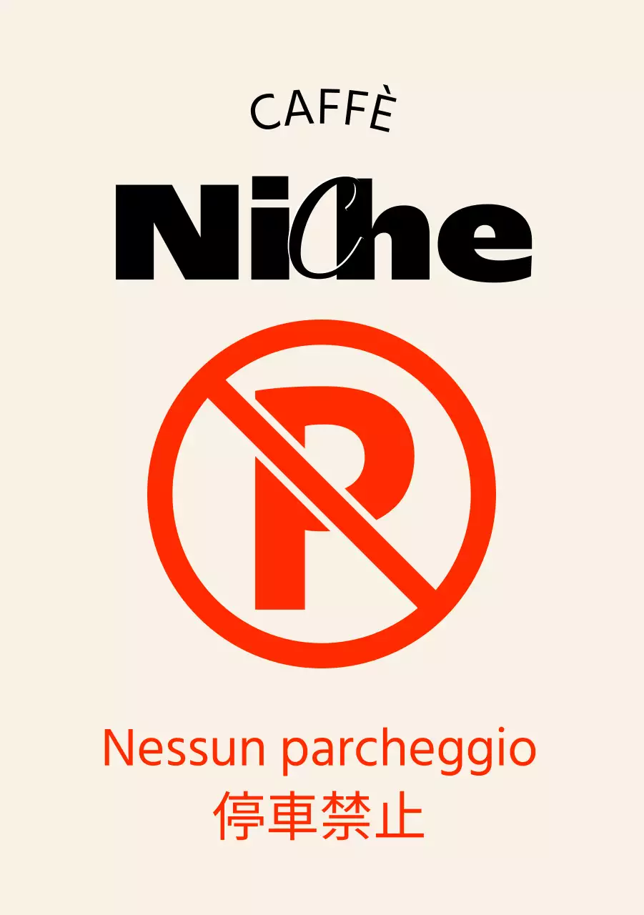 Nessun cartello di parcheggio in un caffè moderno e alla moda