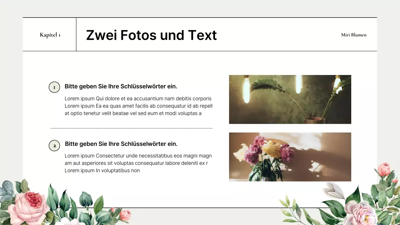Eine einfache Markeneinführung mit grünen Rosen