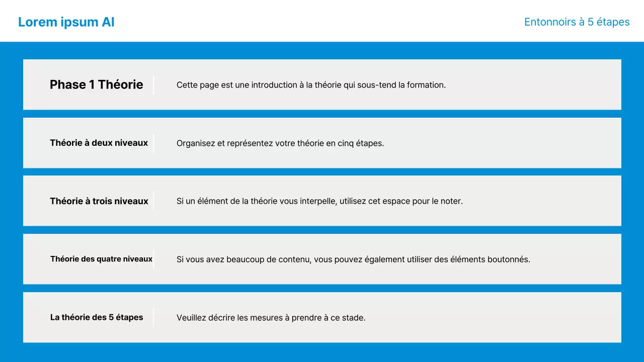 Un programme de formation simple en bleu et gris