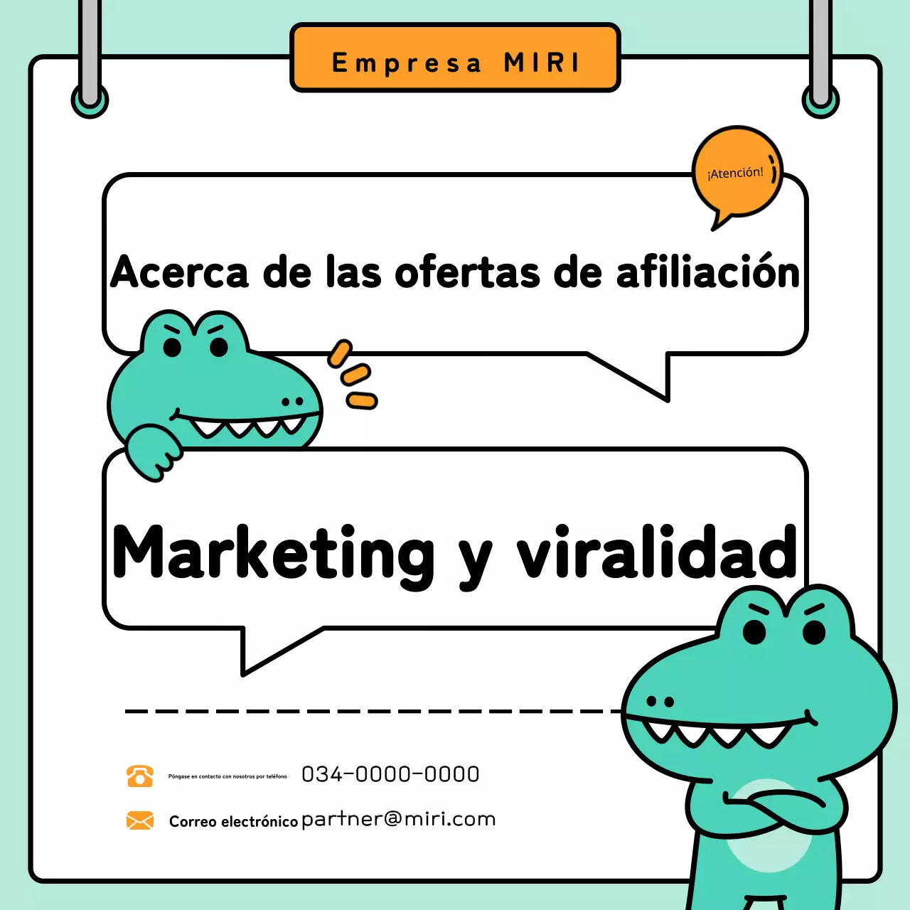 Promueva las consultas de los afiliados con los modernos colores naranja y menta