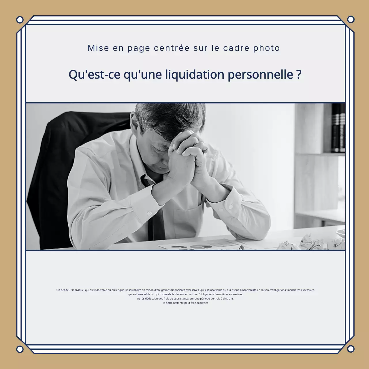 Promouvoir un cabinet d'avocats de classe en bleu marine et or