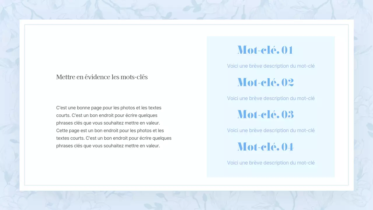 Une proposition florale estivale classique en bleu clair