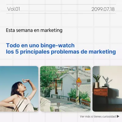 Sencilla portada de edición de marketing en azul y cielo
