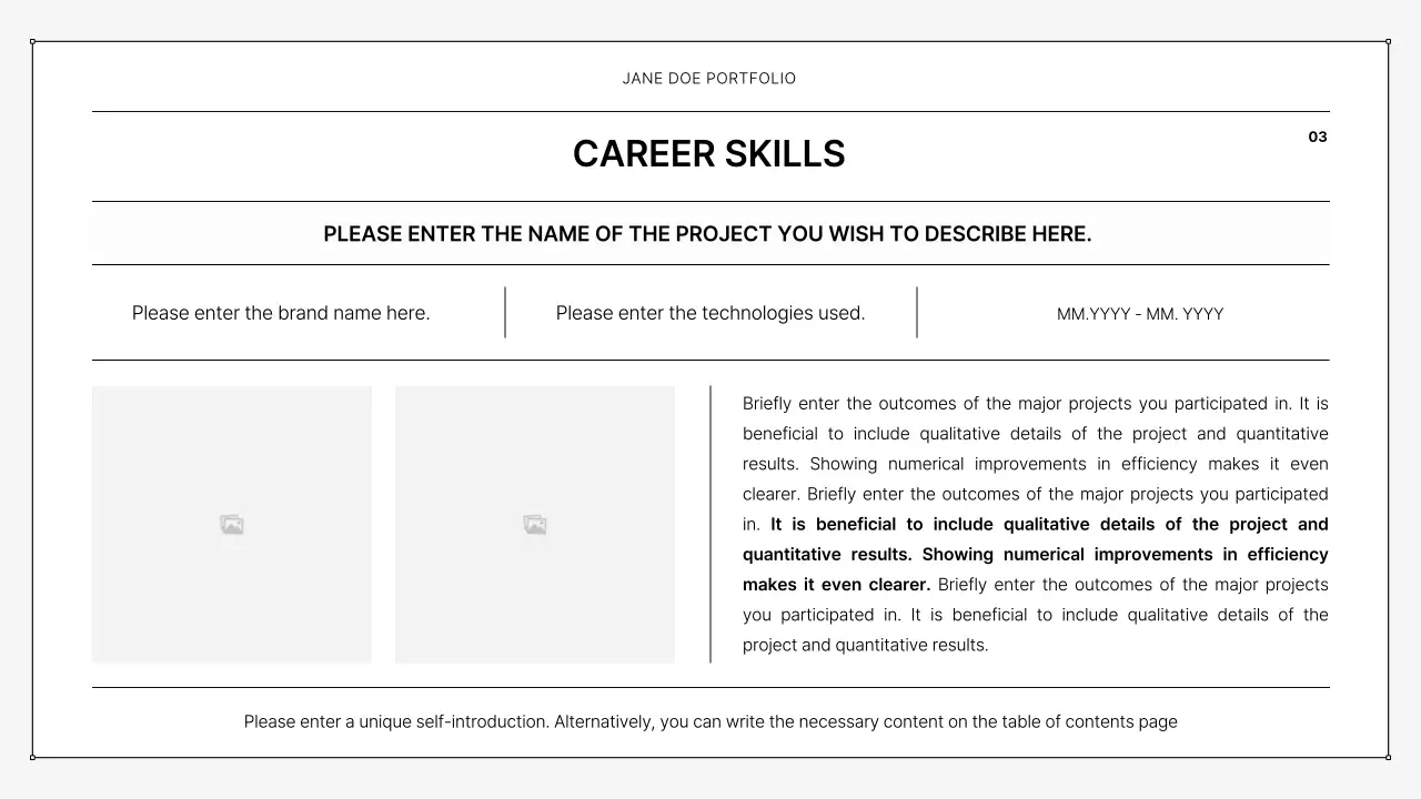 Trình bày tài liệu danh mục đầu tư tối giản màu đen