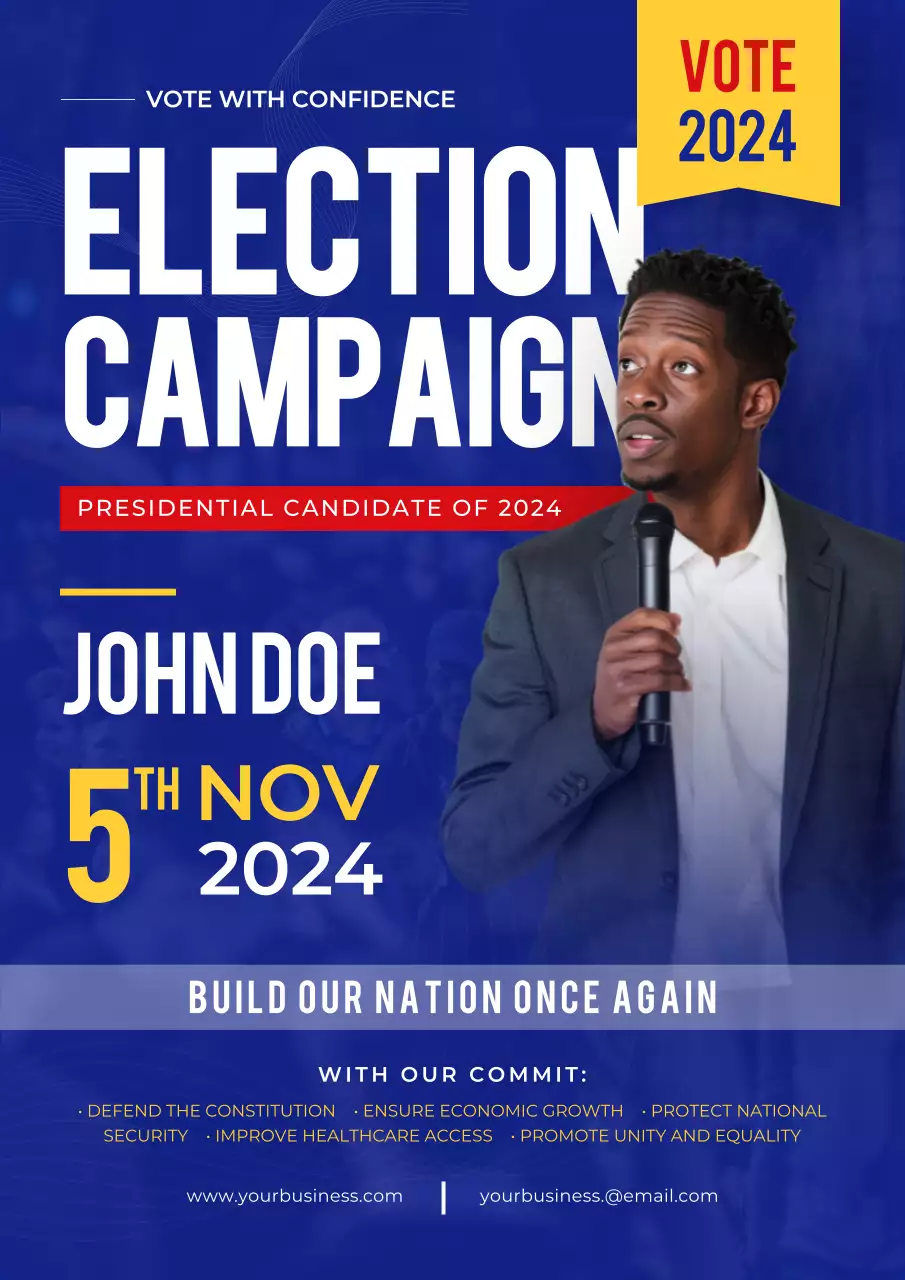 Blue Modern Election Promotion Poster