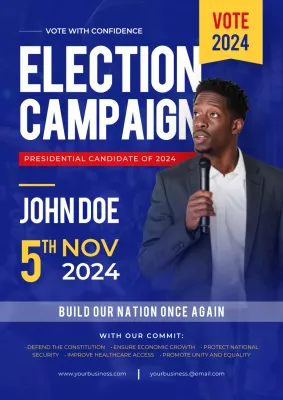 Blue Modern Election Promotion Poster