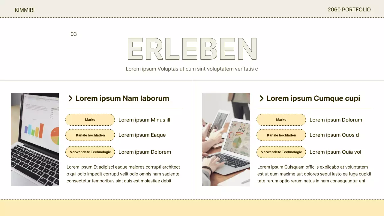 Abstrakt und beige Einfaches, leicht zu übermittelndes Portfolio