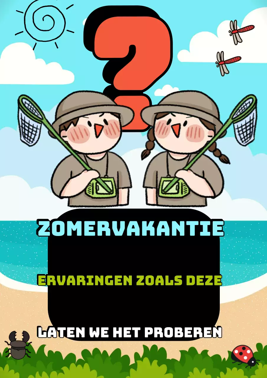 Promoot een pop-art zomervakantie-ervaring in lichtblauw en rood