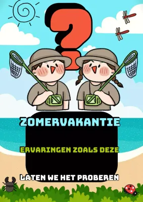 Promoot een pop-art zomervakantie-ervaring in lichtblauw en rood