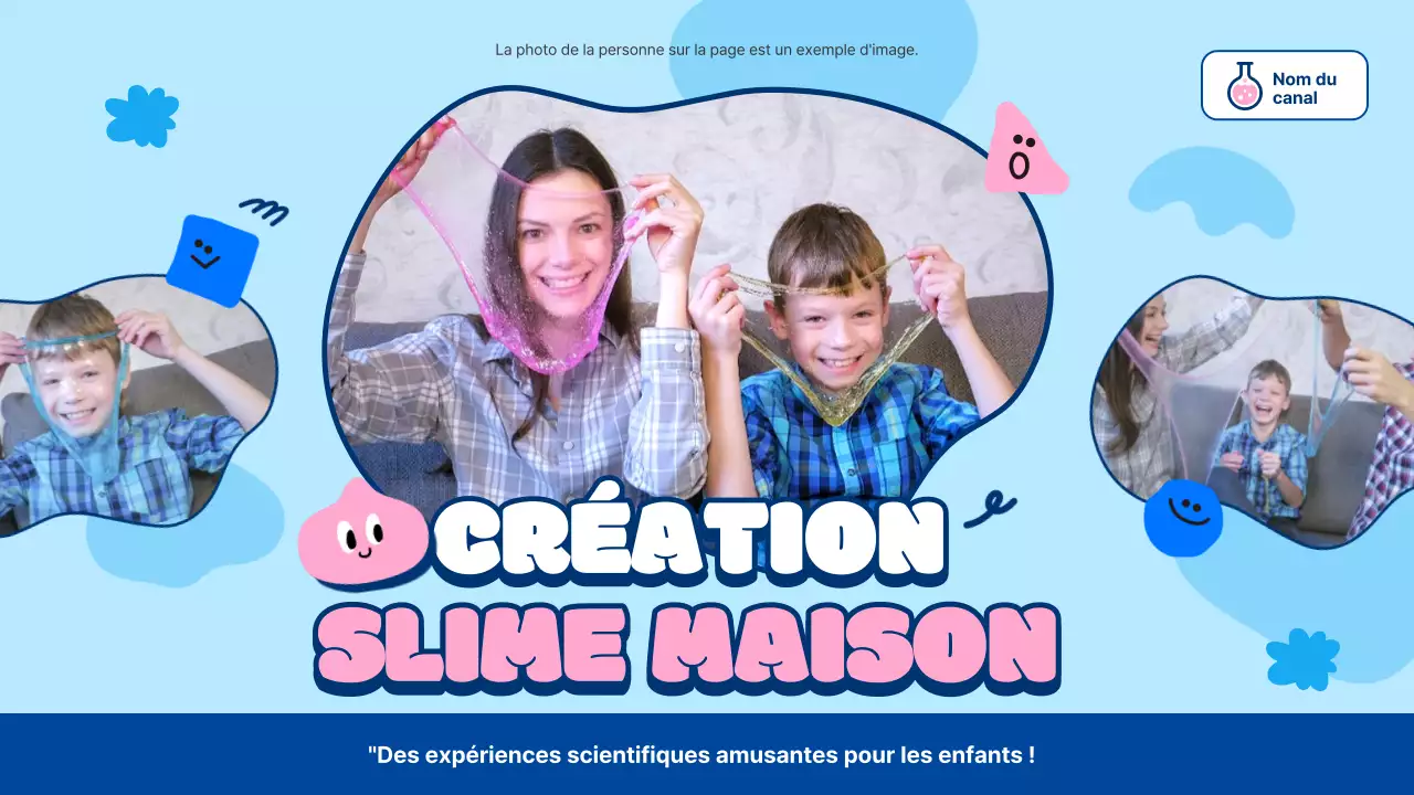 Couvercle de Slime bleu et rose mignon fait maison