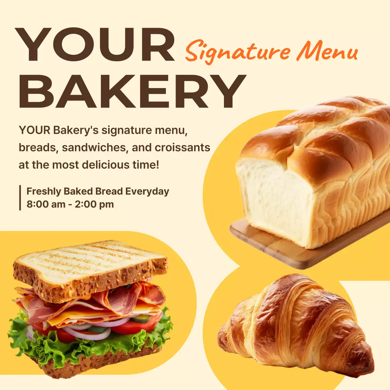 Beige Simple Bakery Promotion Social Media Post