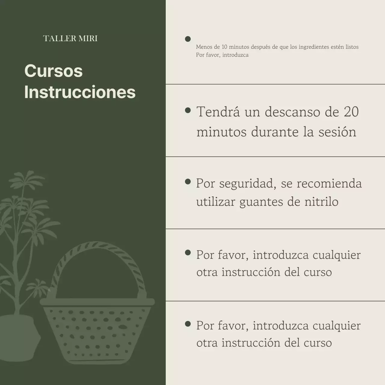 Promover una clase sencilla de un día en caqui y beige