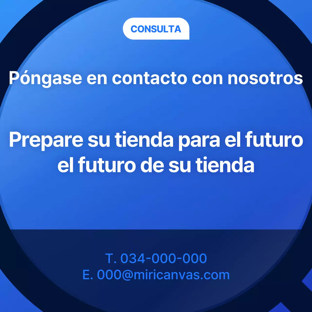 Anuncio sencillo en azul de una agencia de marketing en redes sociales