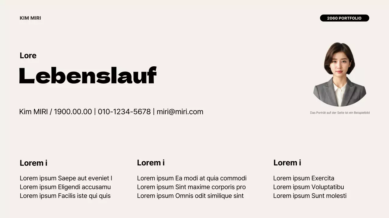Ein modernes Portfolio zur Einführung in Elfenbein und Schwarz