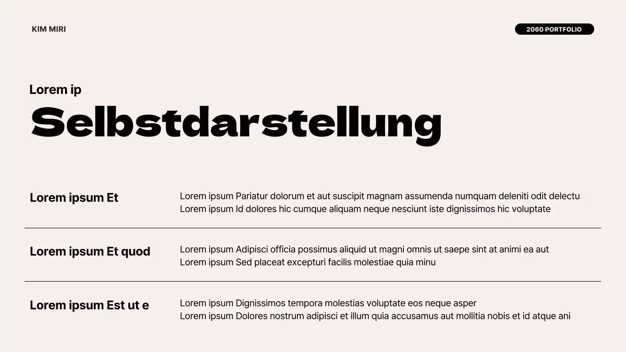 Ein modernes Portfolio zur Einführung in Elfenbein und Schwarz