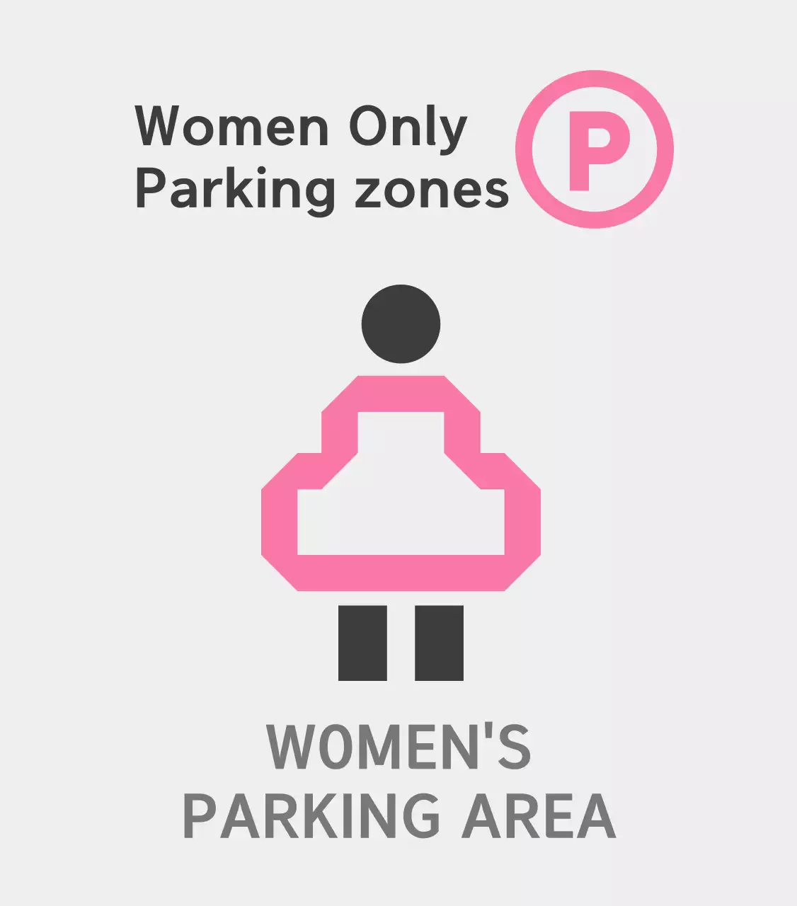 Tempat parkir khusus wanita berwarna merah muda