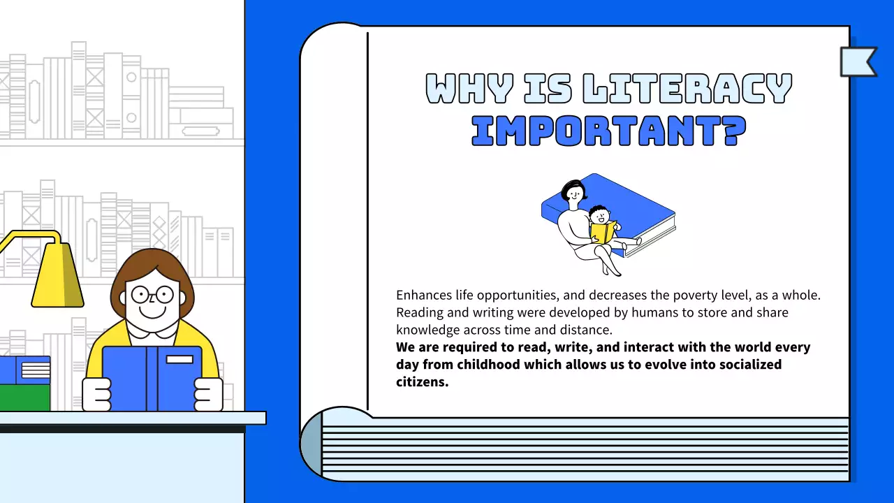 Blue Simple Literacy Guide Presentation