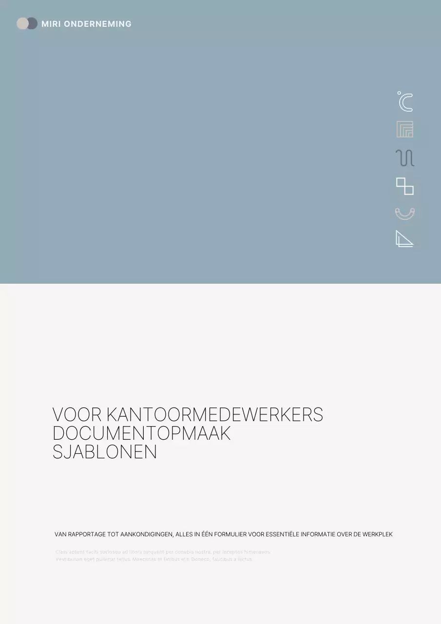 Een eenvoudig zakelijk briefpapierpakket in lichtblauw en beige