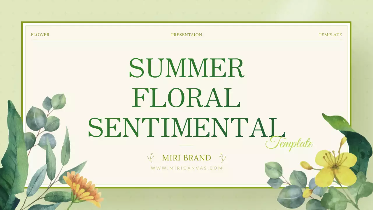 Green Floral Template Presentation