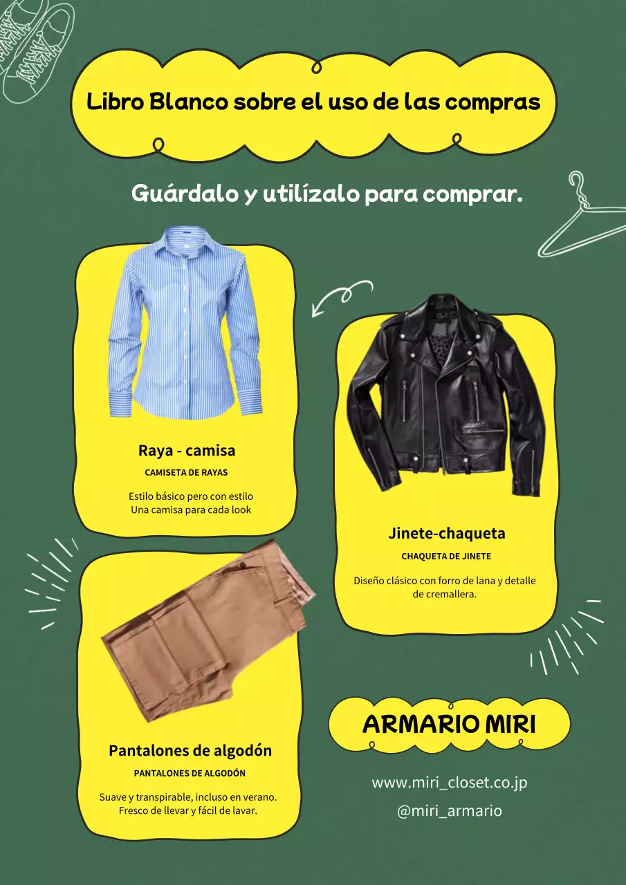 Publicidad de ropa de centro comercial de moda en amarillo y verde