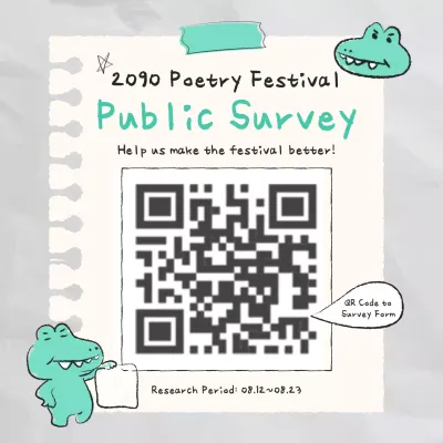 A kitschy festive citizen survey in chartreuse and white