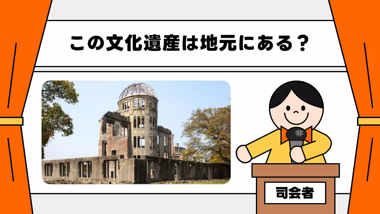 オレンジ ポップ クイズ ポスター プレゼンテーション