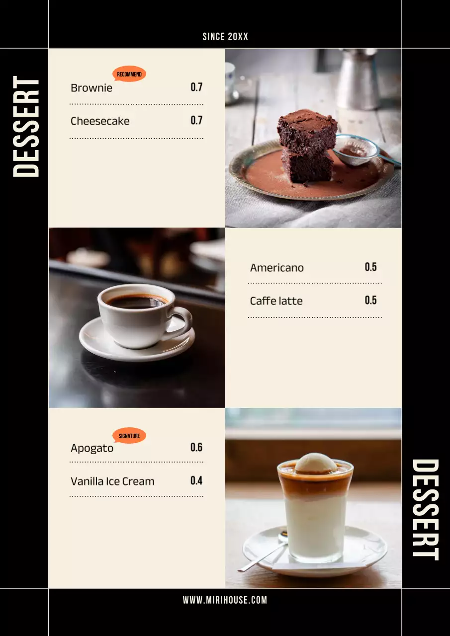 Orange Elegant Restaurant Menu