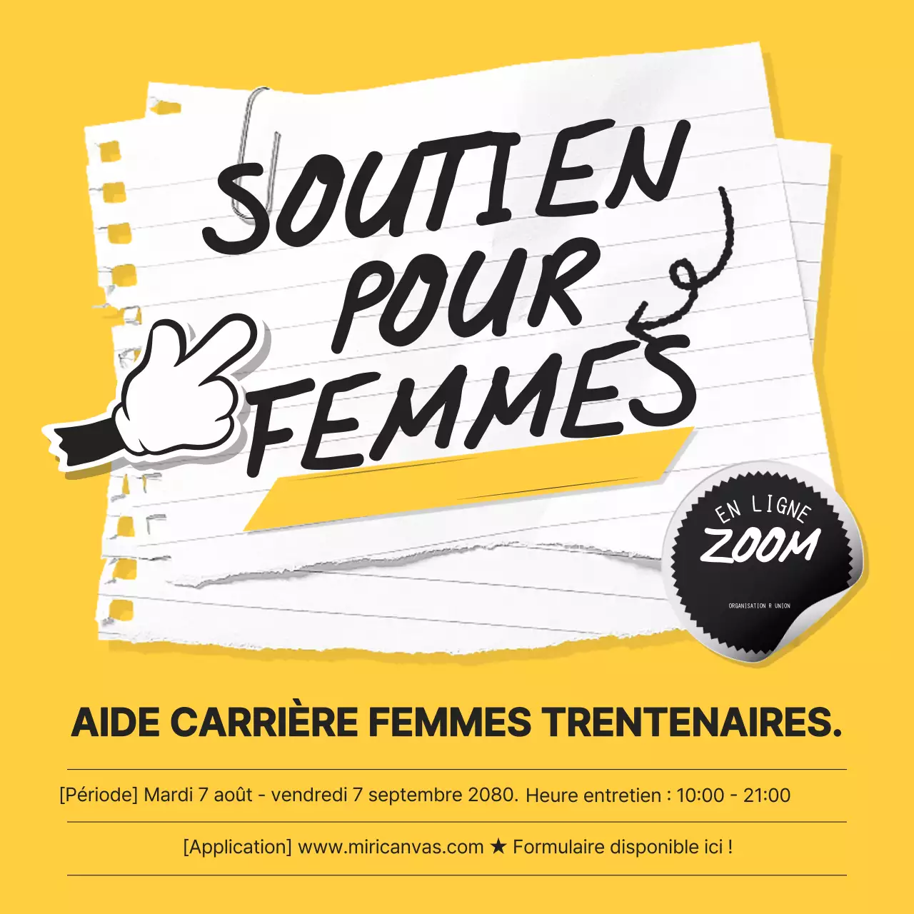 Jaune et blanc carrière simple des femmes conseils gratuits publicité