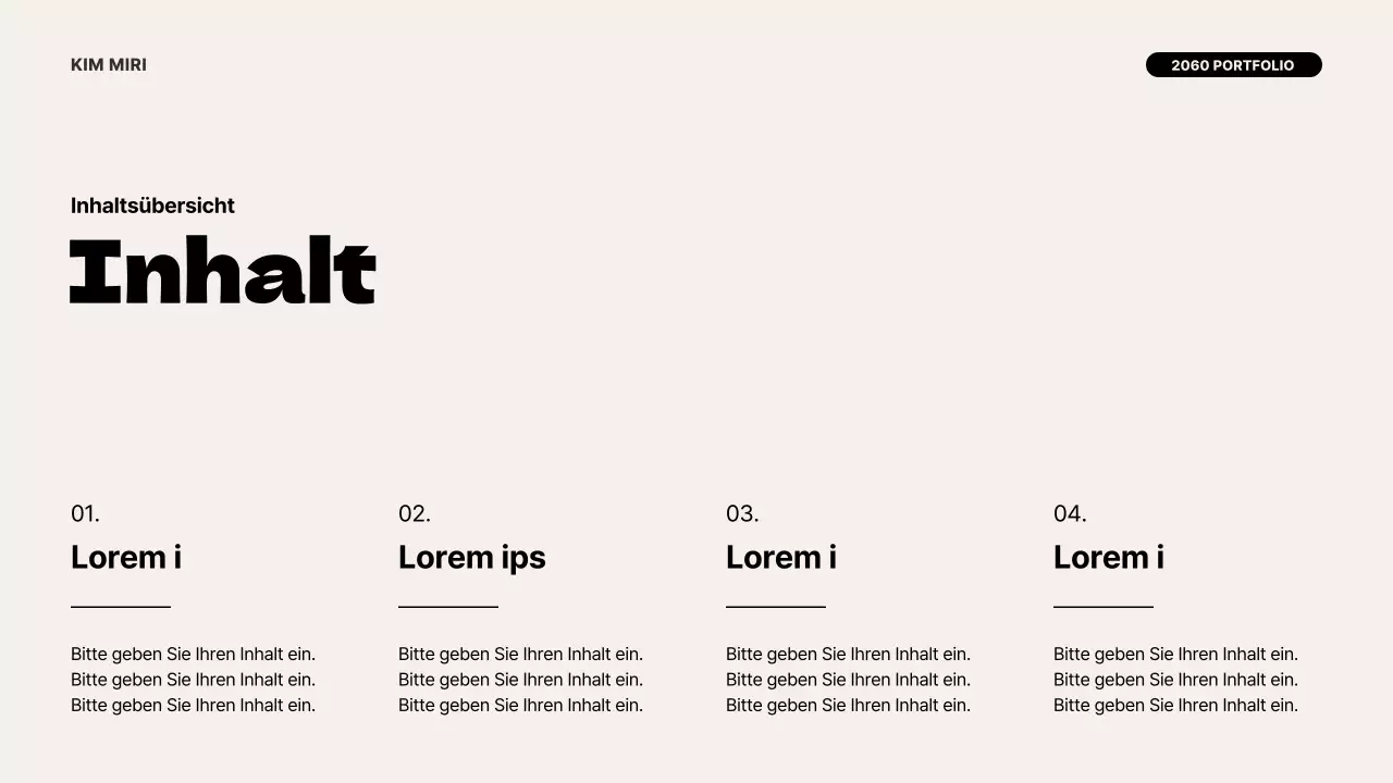 Ein modernes Portfolio zur Einführung in Elfenbein und Schwarz