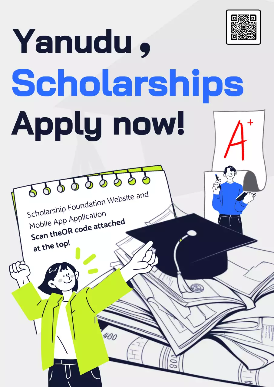 Blue Modern Scholarship Promotion Poster