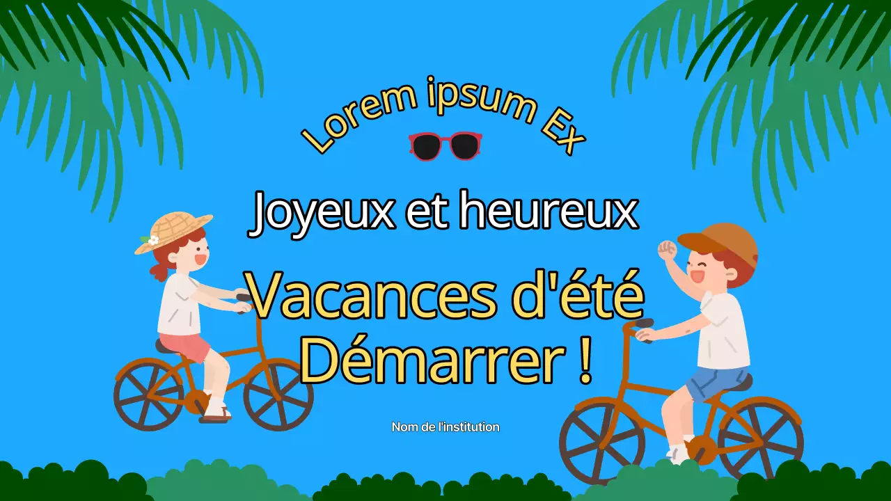 Ressources pédagogiques bleues et jaunes de type école d'été