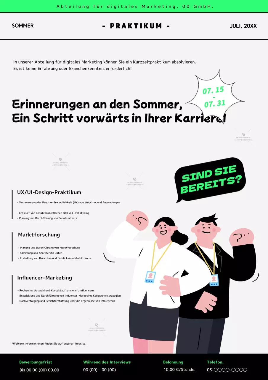 Prüfungen und Neujahrskitsch Kurzfristige Praktikumsmöglichkeiten.