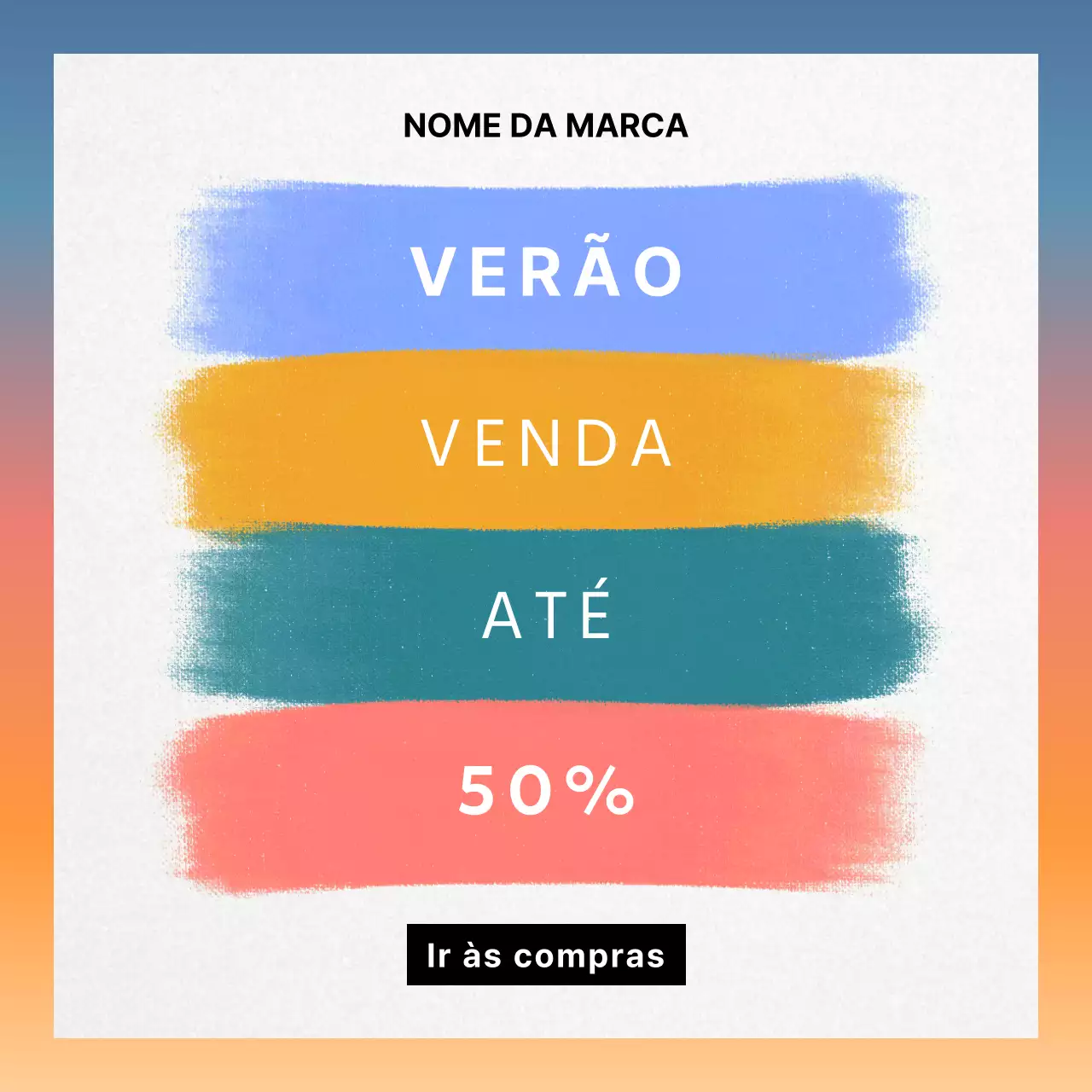 Promover um arco-íris de vendas de verão tropical