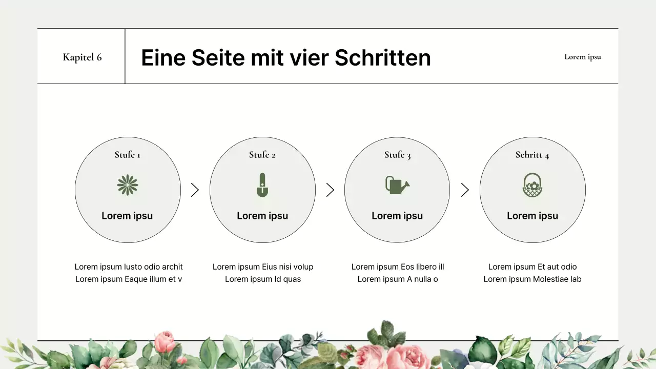 Eine einfache Markeneinführung mit grünen Rosen