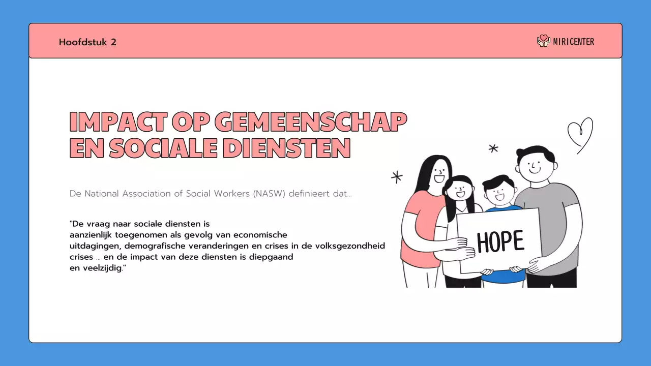 Een schattige blauw met roze introductie voor de community service