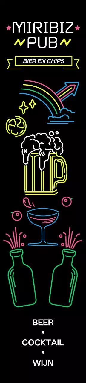 Een pub vol neonreclame