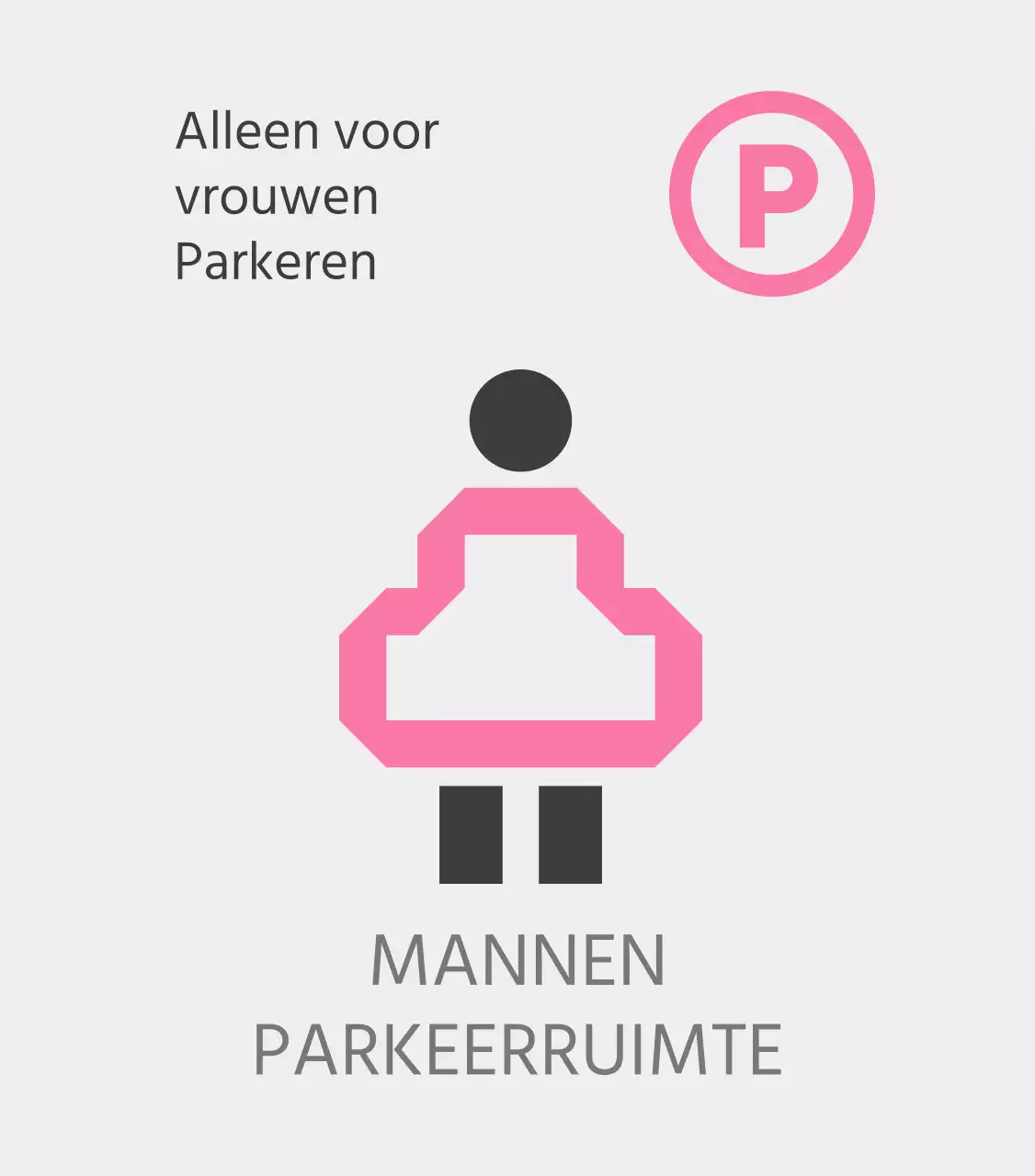 Roze parkeerplaatsen alleen voor vrouwen