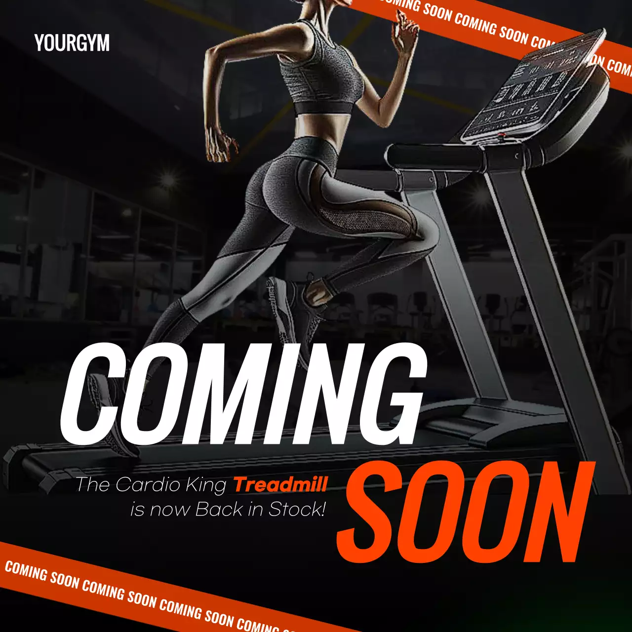 Black Modern Treadmill Promotion Social Media Post